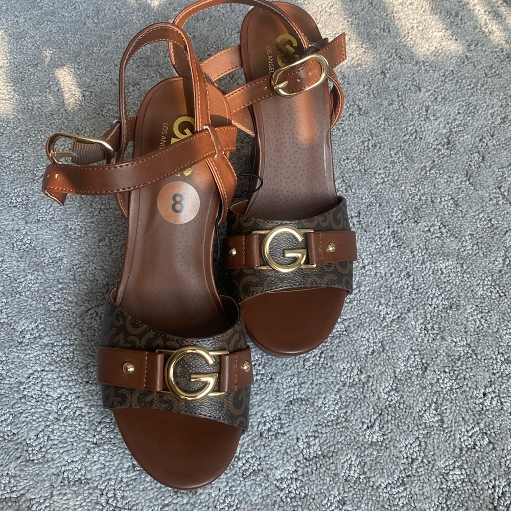 Chunky brown heels